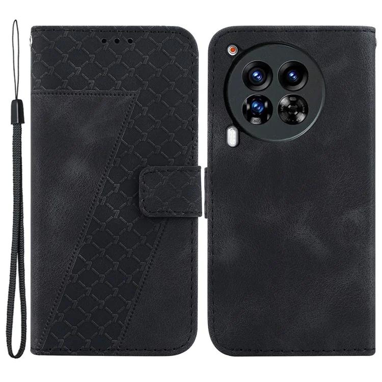 

For TECNO Camon 30 Premier 5G Wallet Case Pattern Imprint Leather Stand Phone Cover - Black