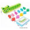 Wooden Caterpillar Montessori Creative Toy Color Matching Game Kid Fine Motor Skills Educational Toy Hand Eye Coordination Gifts