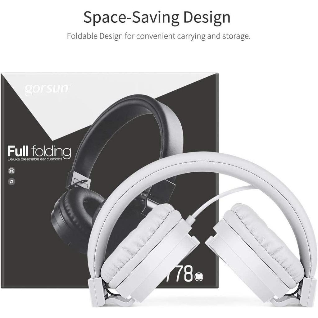 Cuffie per bambini Gorsun, cuffie per bambini stereo leggere con cavo per bambini, adulti, fascia regolabile, cuffie per bambini per smartphone