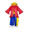 One Piece Luffy Cosplay Kostuum Set voor Kinderen: Outfit na de tijdsprong met strooien hoed en schoenen