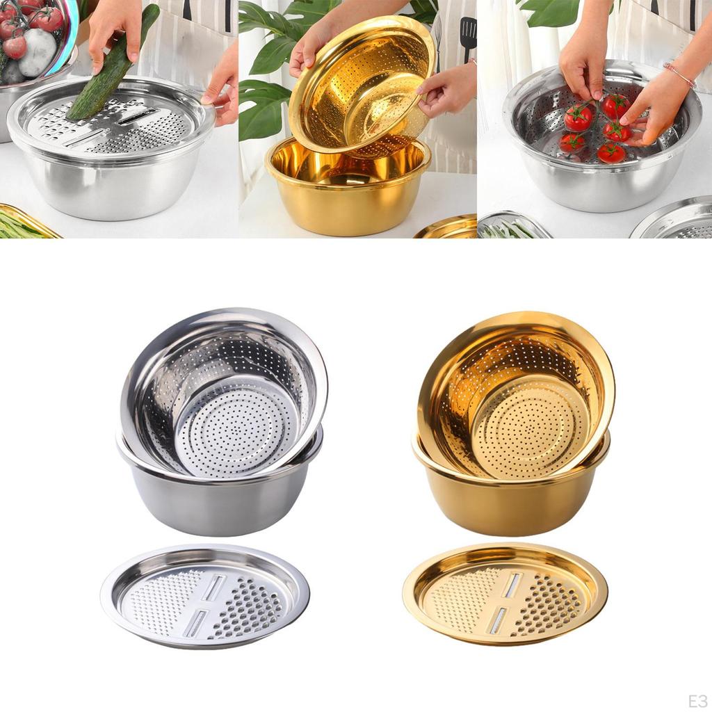 3-i-1 Diskkorg Ingefärsrivare Köksredskap Bärbar Rostfri Bassäng med