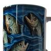 Fishing Ceramic Mug Trout Fish Design Coffee Mug with Blue Wave Pattern 11/15oz Fish Art Drinkware Gifts for Men Fisher