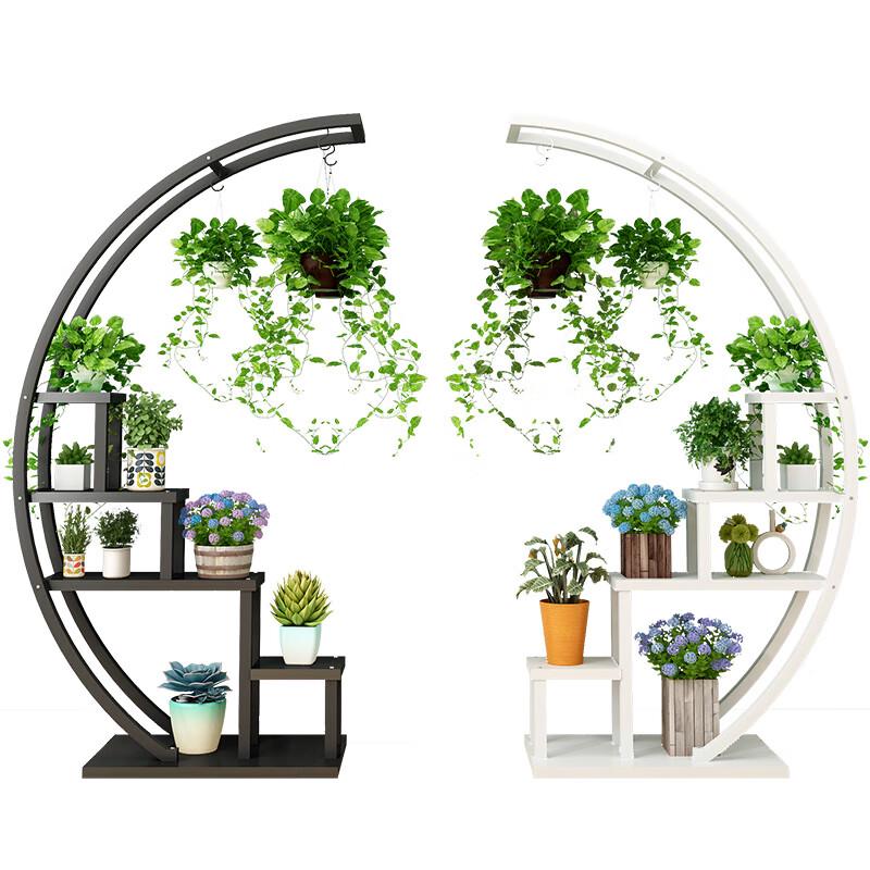 Round Floor Plant Display Stand with Cabinet