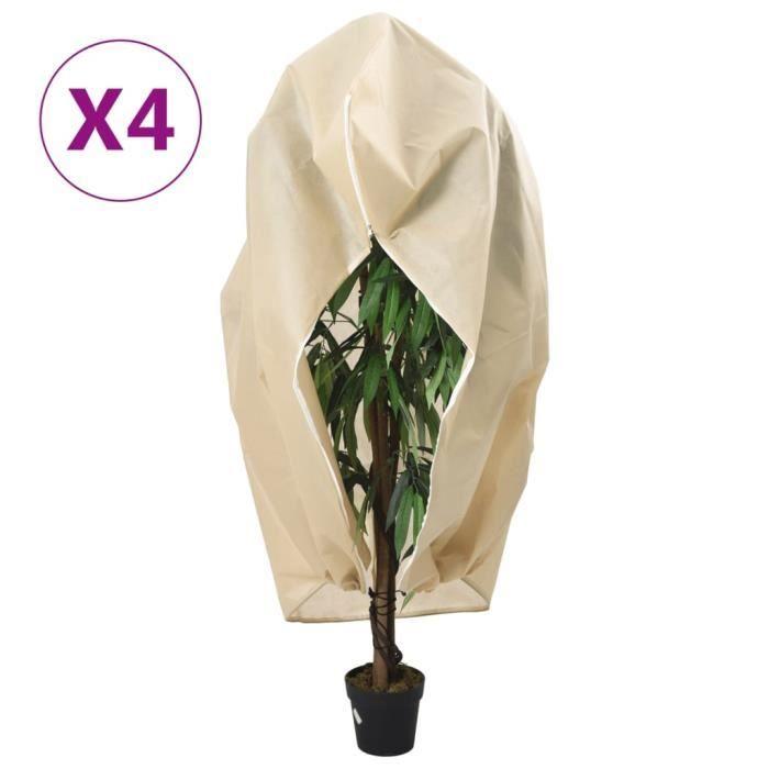 VidaXL Housses de protection pour plantes avec fermeture éclair 4 pcs 3203564