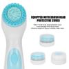 USB Charging Electric Facial Cleansing Brush Waterproof Silicone Face Pore Cleaner (Blue)