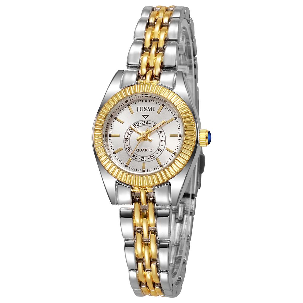 Light luxury fashion ladies quartz watch line scale alloy steel belt, suitable for daily wear, anniversary, Christmas gift