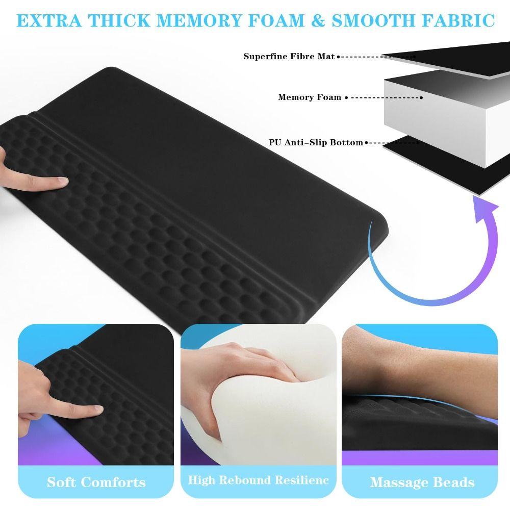 Sturdy Ergonomic Computer Keyboard Stand Memory Foam Non-slip Keyboard Holder Tilted Breathable Keyboard Riser for Easy Typing