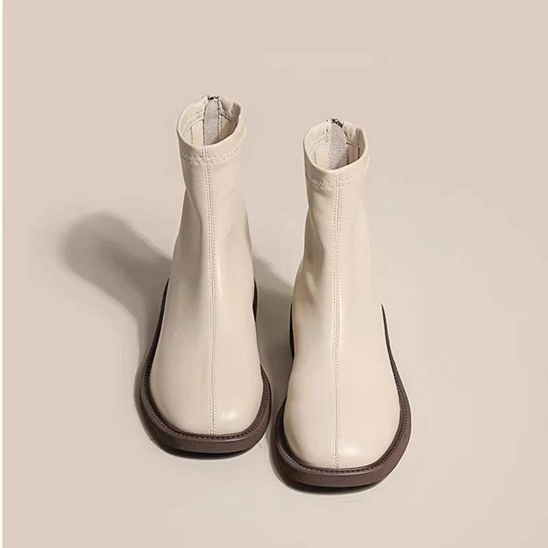 Short boots for women 2026 new autumn short boots slim Chelsea boots with fleece women's short boots