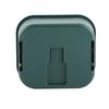 Home Soap Box Non Perforated Wall Mounted Draining Soap Box Flip Cover Bathroom Soap Box Dark Green