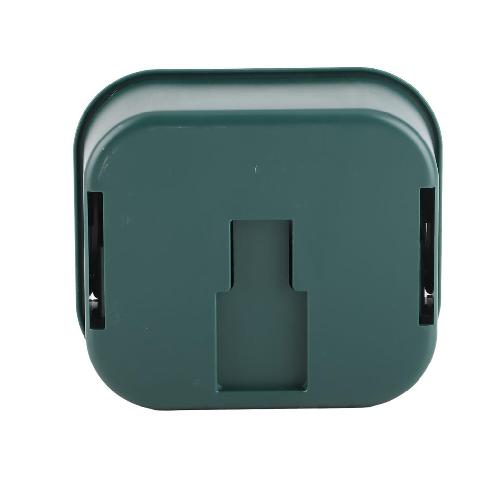 Home Soap Box Non Perforated Wall Mounted Draining Soap Box Flip Cover Bathroom Soap Box Dark Green