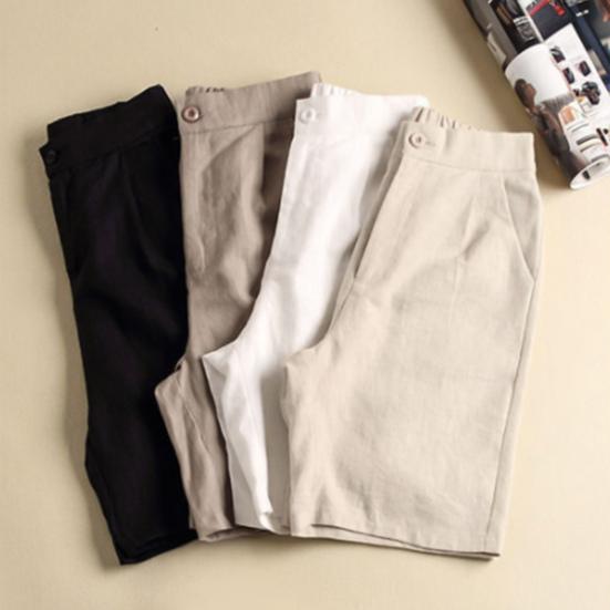 Shorts Solid Color Loose Female Ladies High Waist Short Pants for Daily Life