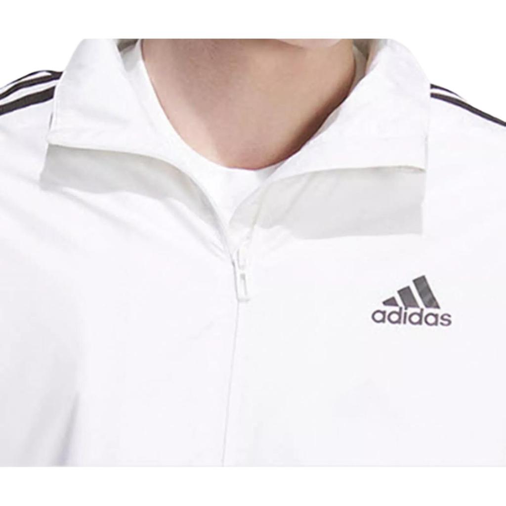 Adidas Vintage Sports Stand Collar Jacket Striped Letter Print Zipper Long Sleeve Jacket Men Jacket White IK7334