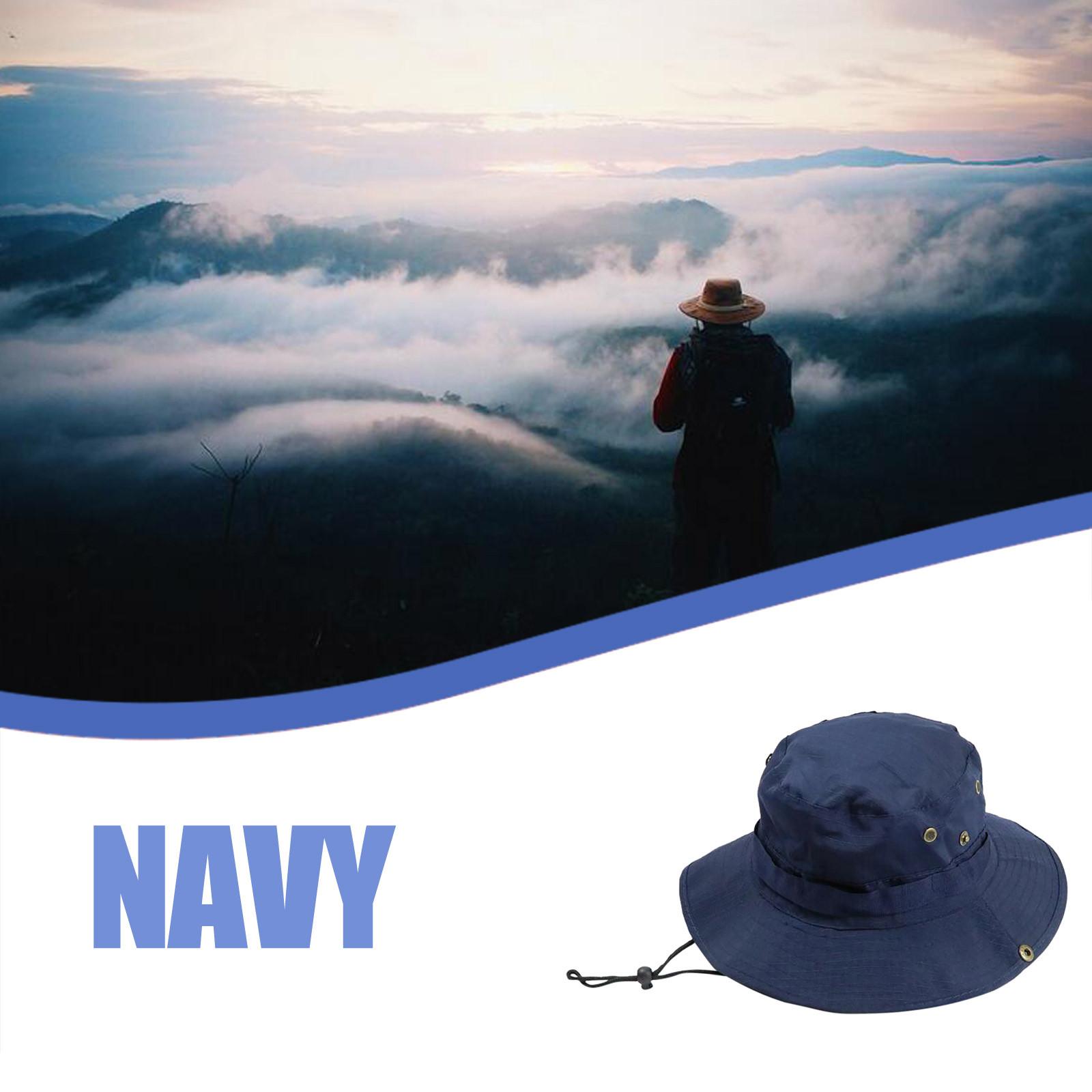 

Outdoor Sun Protection Hat Men Wide Brim Lightweight Breathable Bucket Hat Adjustable Chin Strap Hiking Fishing Camping