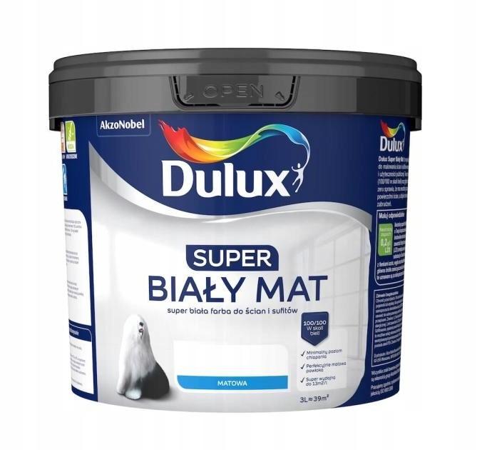Dulux Super Pittura Acrilica per Pareti e Soffitti Bianco Opaco 3L