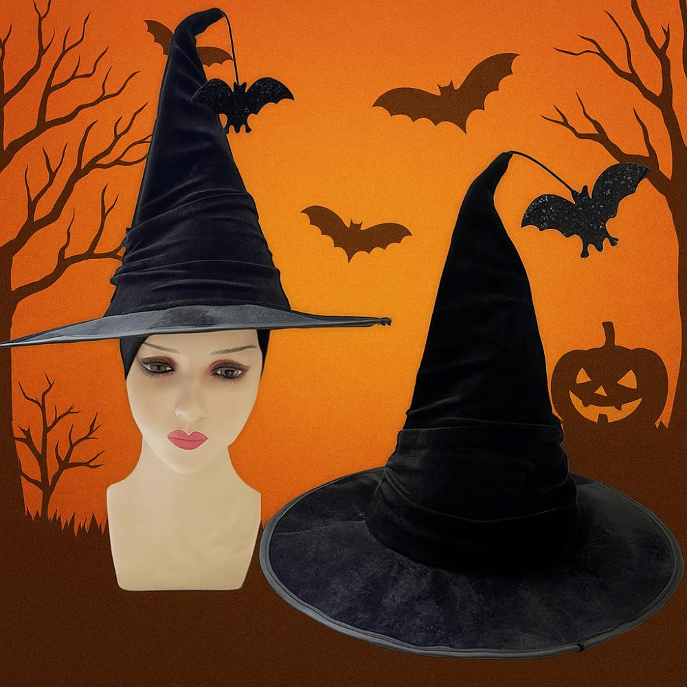 Star Wizard Cap Velvet Halloween Cap Easy To Storage Halloween Witch Hat  Children