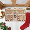 40X60CM PVC Christmas Door Mat Living Shower Non Slip Entrance Rugs Gingerbread House Door Mat Home 2025 Navidad Xmas Ornament