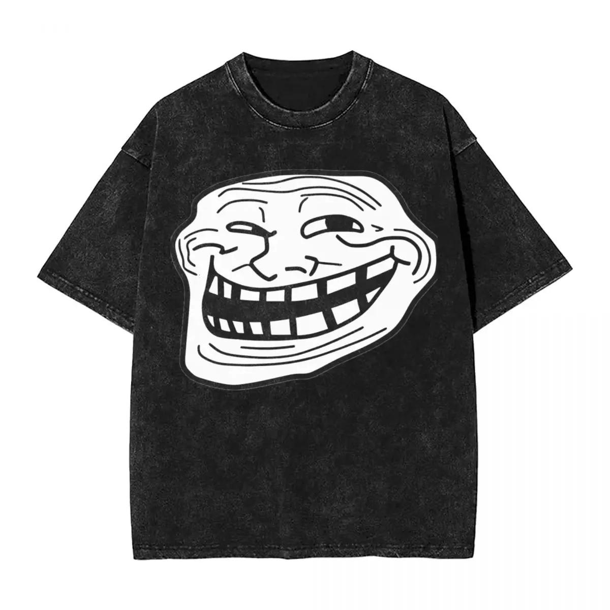 Футболка с принтом Troll Face Trollface МЕМ уличная одежда новинка футболки Rage Comic смешные аниме футболки для мужчин женщин 100% хлопок летняя S разноцветный