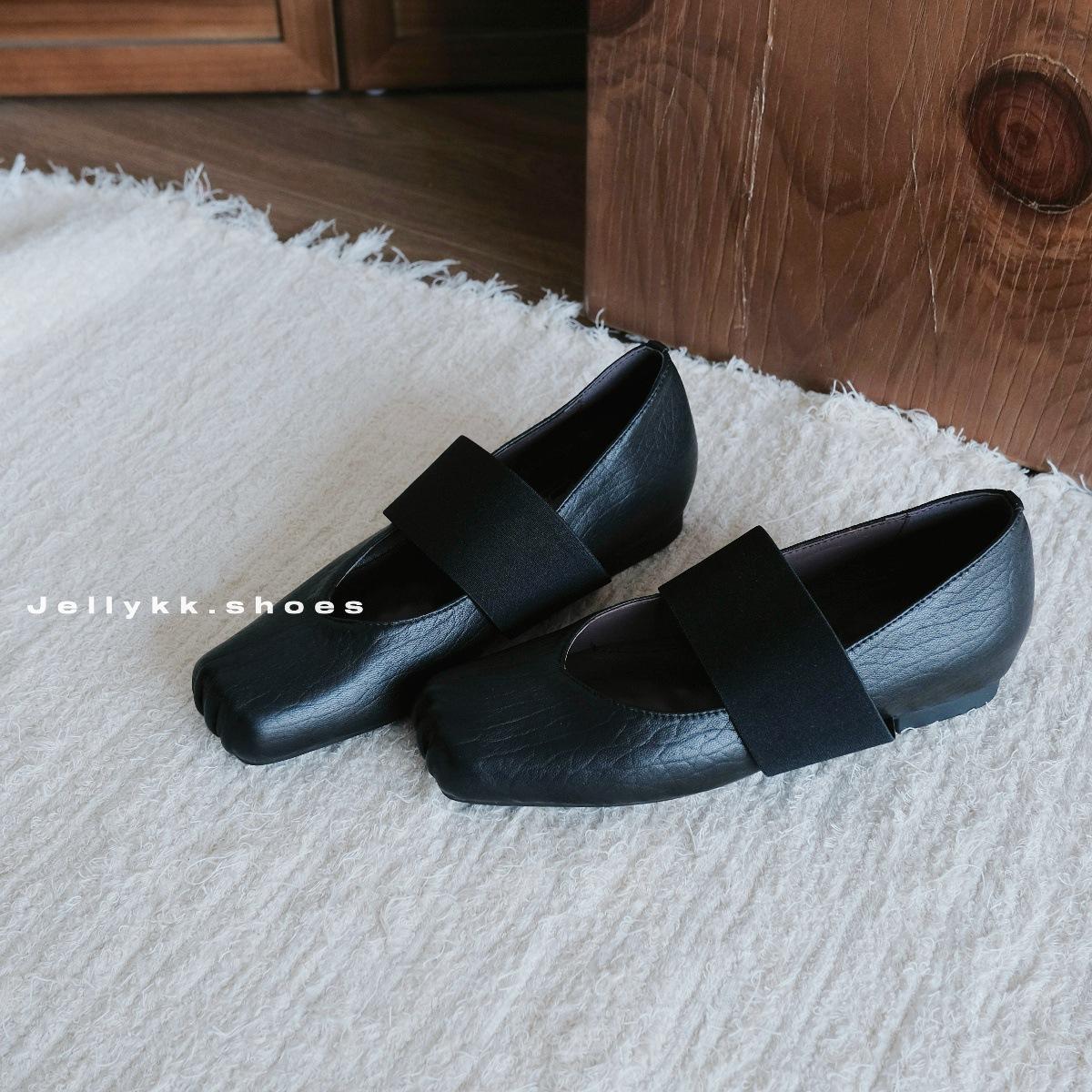 

Sheepskin version~ Genuine leather inner height increase ancient elastic band Mary Jane shoes women s new square head versatile ballet shoes 40