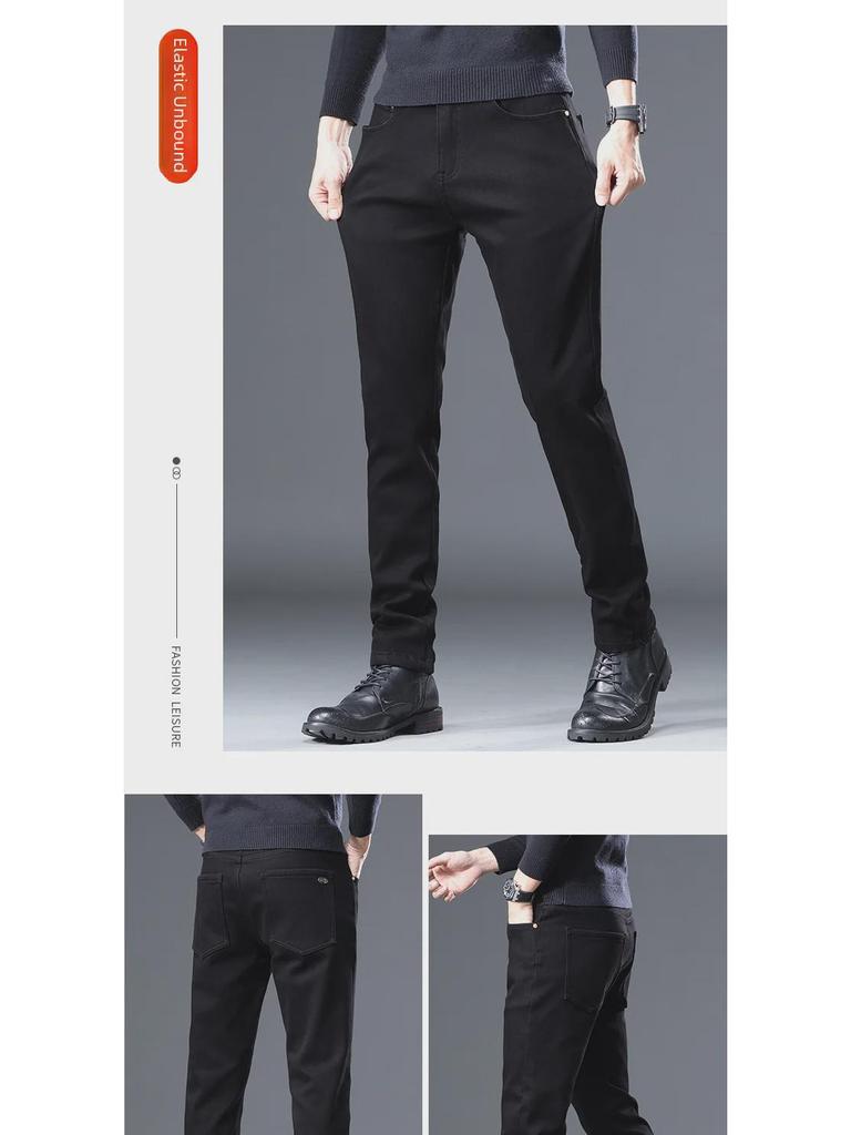 Men's Trendy Slim Stretch Jeans - Versatile, Youthful, Casual Straight Pants for Spring & Autumn