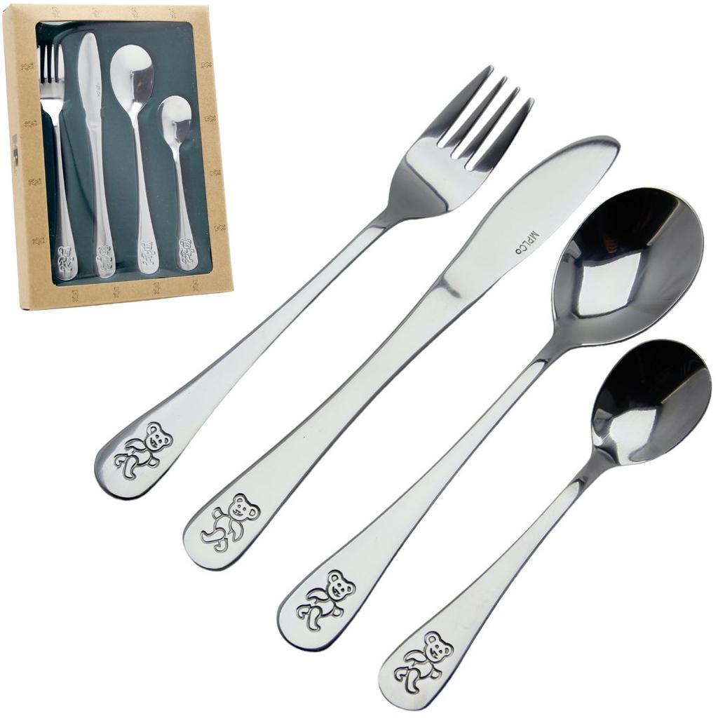 Children'S Cutlery Set Steel Spoon Fork Knife Spoon 4 Electric Set