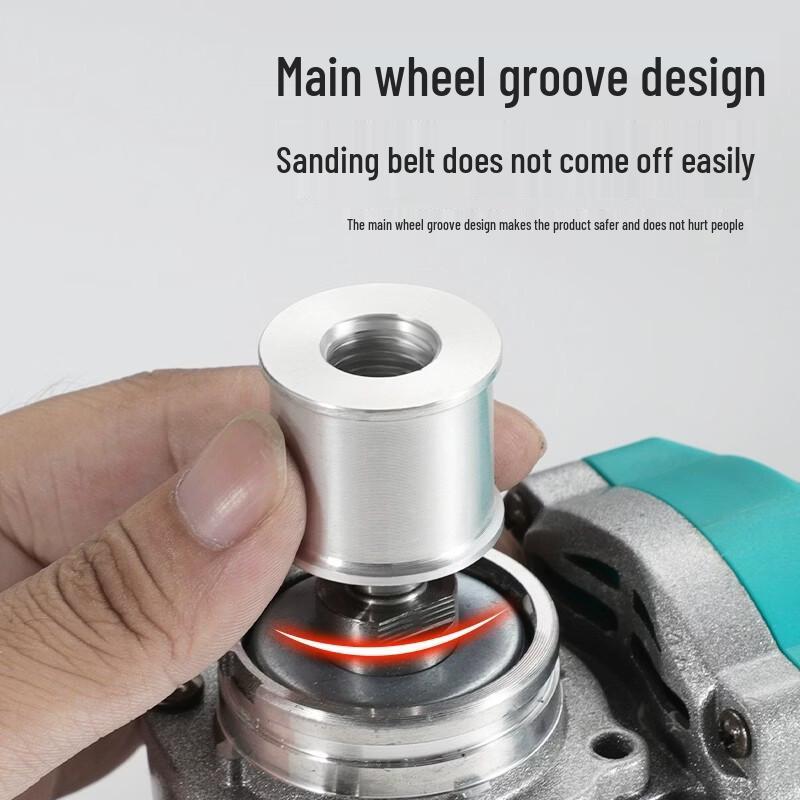 Modified Belt Sander & Polishing Tool for Rust Removal and Woodworking – Pneumatic/Electric Angle Grinder Attachment