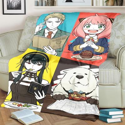 Spy × Family Comfortable Warm Print Flannel Blanket for Chairs, Sofas, Beds, Bedrooms, Travel, Picnics-kwq194