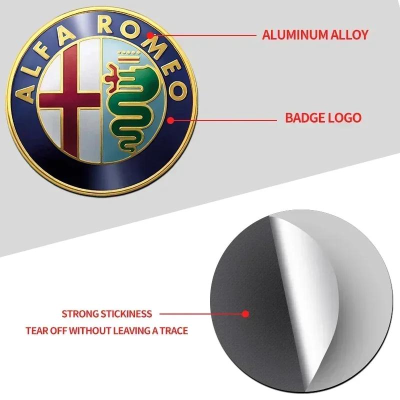 SVBKD1 4pcs 56mm Car Wheel Center Hub Cap Stickers For Alfa Romeo Giulia Giulietta 156 159 147 Mito Stelvio Sportiva GT Accessories