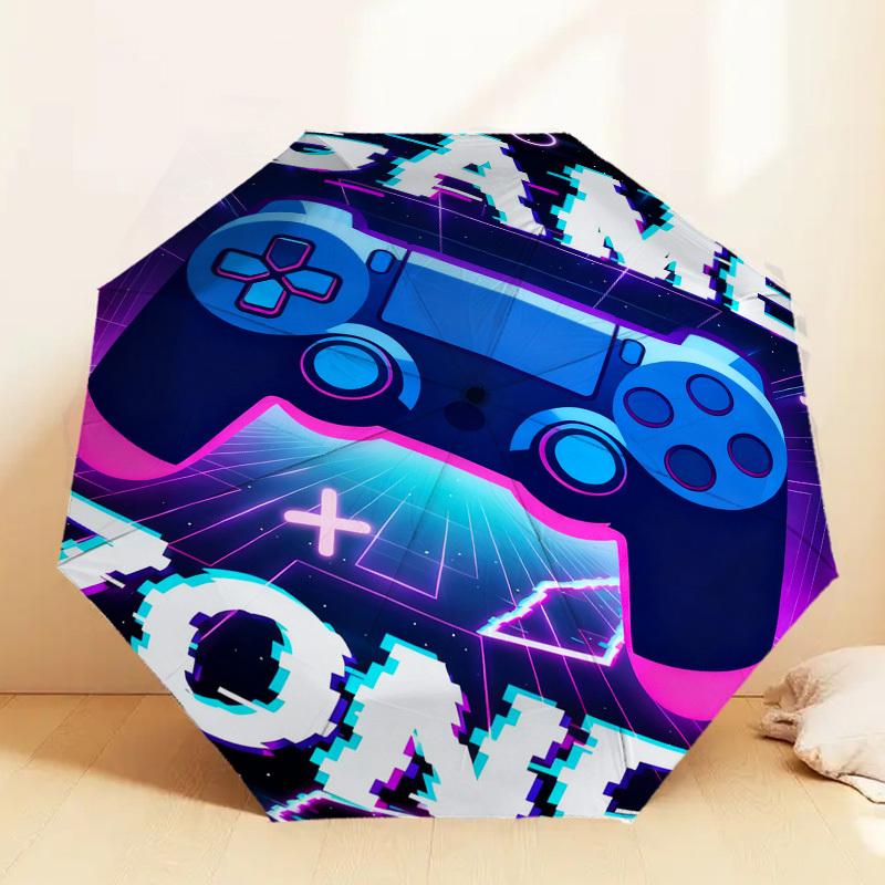 1pc Game Zone Pattern Umbrella Design Automatic Opening and Closing Umbrella, High-quality Travel Umbrella, c1128200