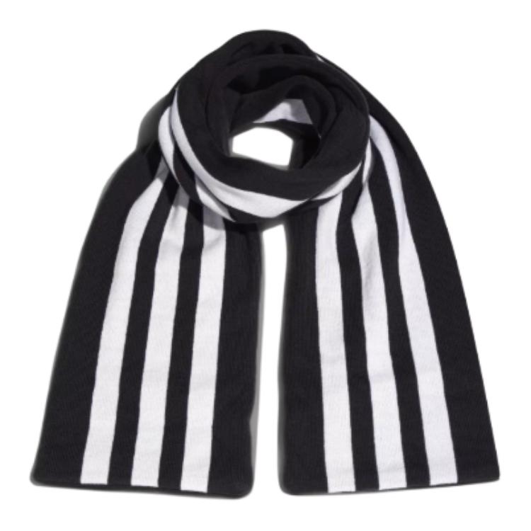 Adidas Ribbed Decoration Acrylic Knit Scarves Unisex Black KS8243