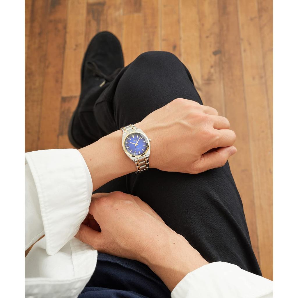 Watch Analog Waterproof Metal Band Blue [Citizen Q&Q] QB78-412 Men's