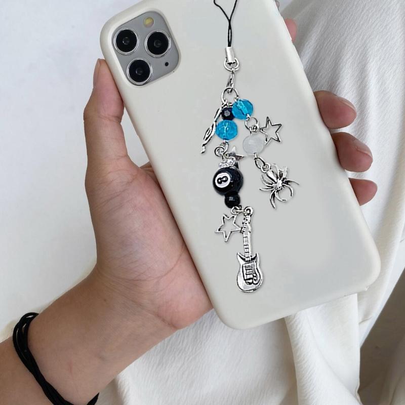 Dark Music Festival Bassgitarre Perlenstern Handy-Anhänger Schlüsselanhänger Handy-Schlüsselanhänger Zubehör für Tasche Rucksack