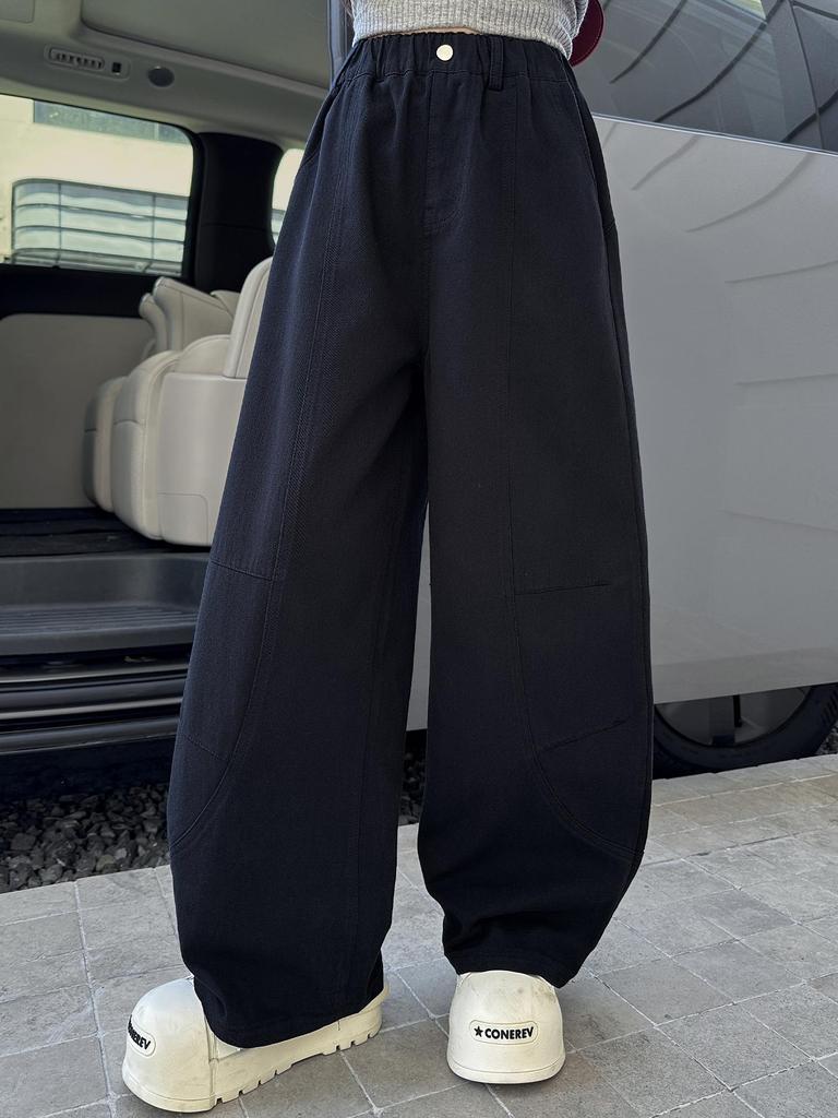 Girls' 2025 Autumn Casual Scimitar Pants: Versatile Korean Style for Big and Middle Kids
