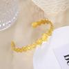 Stainless Steel Cuff Bracelet On Hand Women Geometric Flower Leaves Eye Adjustable Open Gold Bangle Jewelry