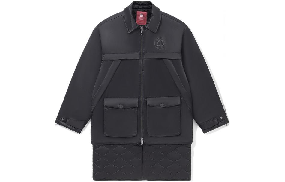 Li Ning China Li Ning Trench Coats Men s Black Lapel Moderate Other AFMR475-2 S