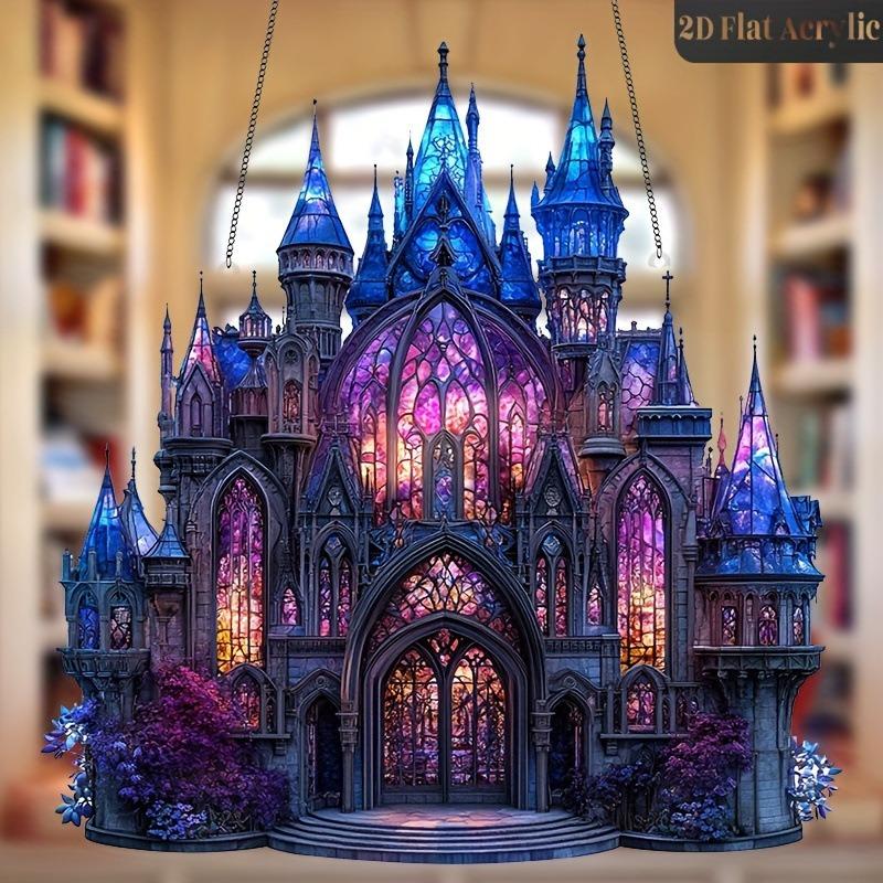 1 Stück Schlossdekoration 2D Acryl Home Hängender Traumfänger Anhänger Farbe Seltsamer Dekorativer Anhänger