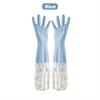 Dishwashing Gloves Household Chore Splicing Sleeve Waterproof Gloves Plush Elastic Band Mouth Rubber Gloves