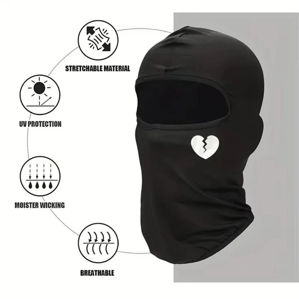 Polyester Heartbreak Printed Face Cover Portable Cycling Ski Mask  Outdoor Sports