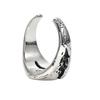 Adjustable Open Ring Men Women Vintage Hip Hop Geometric Crack Design Blue Sapphire Accent Plated