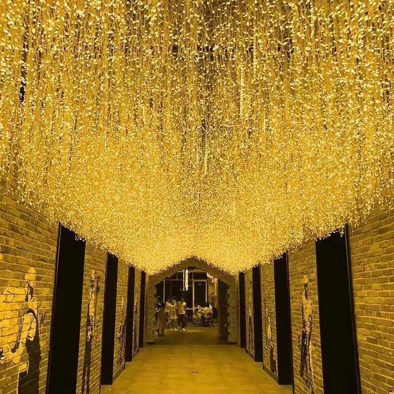 

Colorful Waterproof LED Starry Sky String Lights for Outdoor Weddings & Decorations. US 110V 3.5m x 0.7m 96 lights