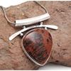 Mahogany Obsidian Handmade Women's Unisex Silver Jewelry Pendant 1.75