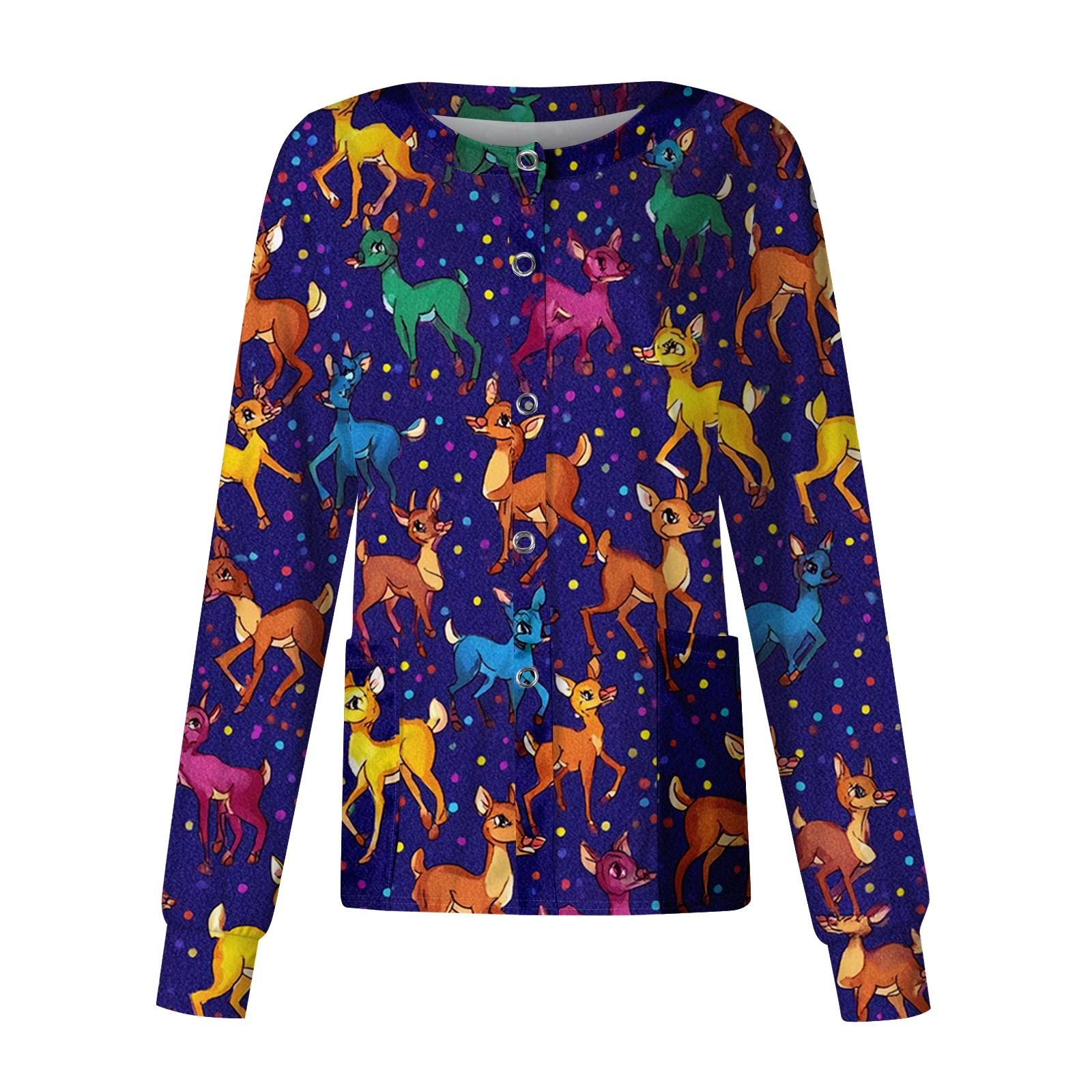 

Женский повседневный кардиган с длинными рукавами на одной пуговице, защитный костюм с животным принтом S