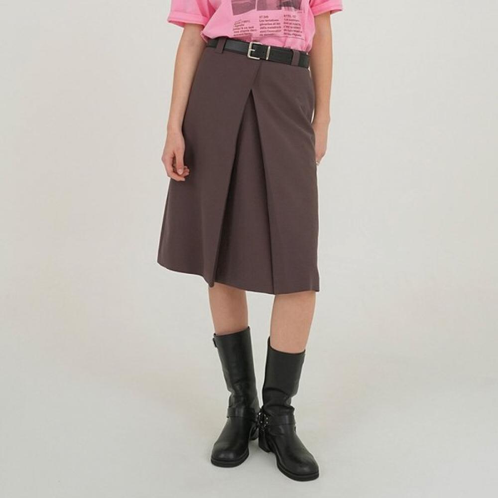 On On A Line Midi Skirt New5ms520 DARK BROWN/55