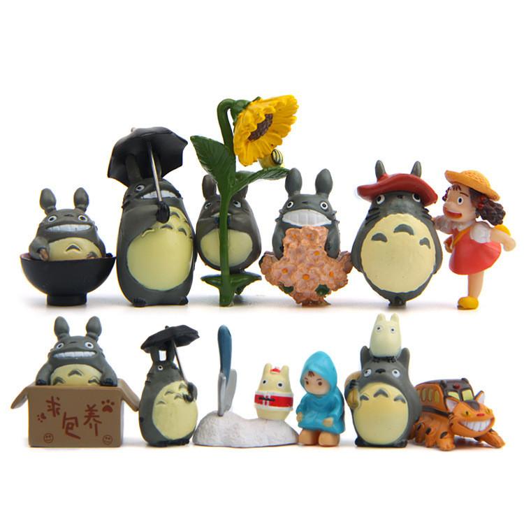 Totoro My Neighbor Cat Bus And Girl Anime Character Mini Model Set Ornament