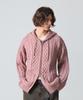 Dimiteulibeullaeg 2Way Heavyweight Cable Knit Zip-Up Hoodie_Dusty Pink