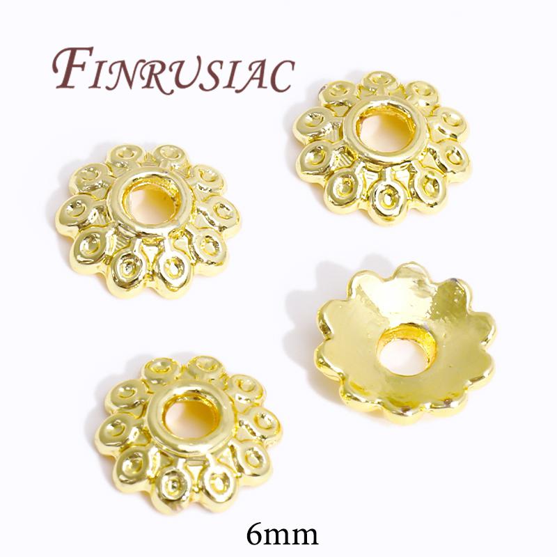 18K/14K Gold Plated Beads Cap For Jewelry Flower Bead Caps Jewelry Making Supplies Spacer Beads DIY Bracelets Accessories