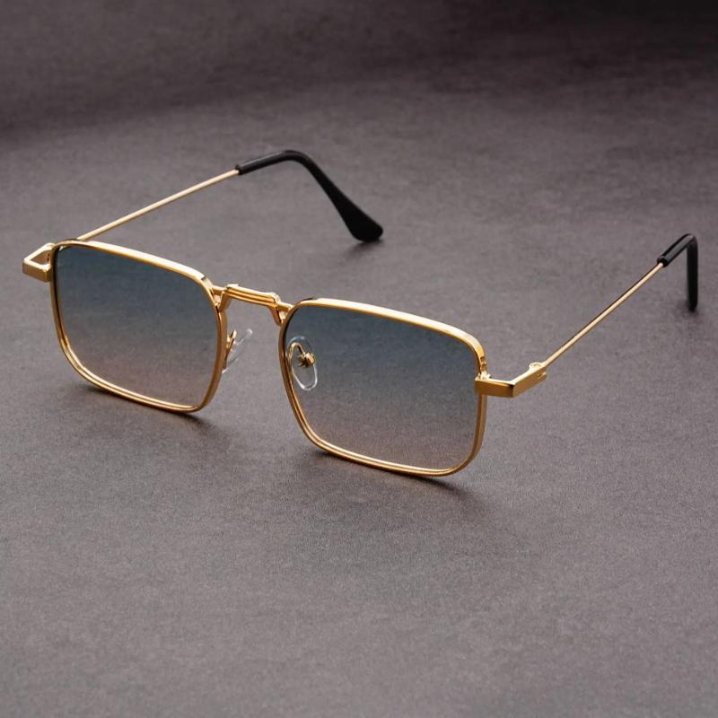 Minimalist Fashion Sunglasses for Men & Women Retro Unique Metal Square Frames Ins Classic Trendy UV Protection Eyewear