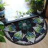Entrance Door Mat Dust Sand Proof Floor Mats Outdoor Patio Doormat Plant Flower Home Decoration Rug Semi-Circular Carpet