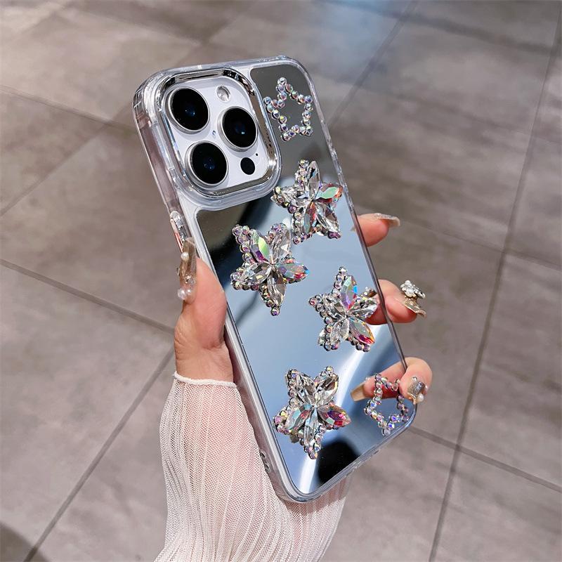 

Rhinestone Butterfly Mirror iPhone Case - Drop-proof Protective Cover for iPhone 13, 14, 15PM, 16, 17 iPhone 12 Pro Max