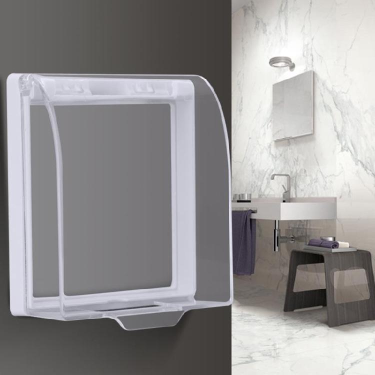 Clear 86 Type Outdoor Socket Waterproof Box Plastic Electrical Outlet Cover Splashproof Box Self-Adhesive Socket Case
