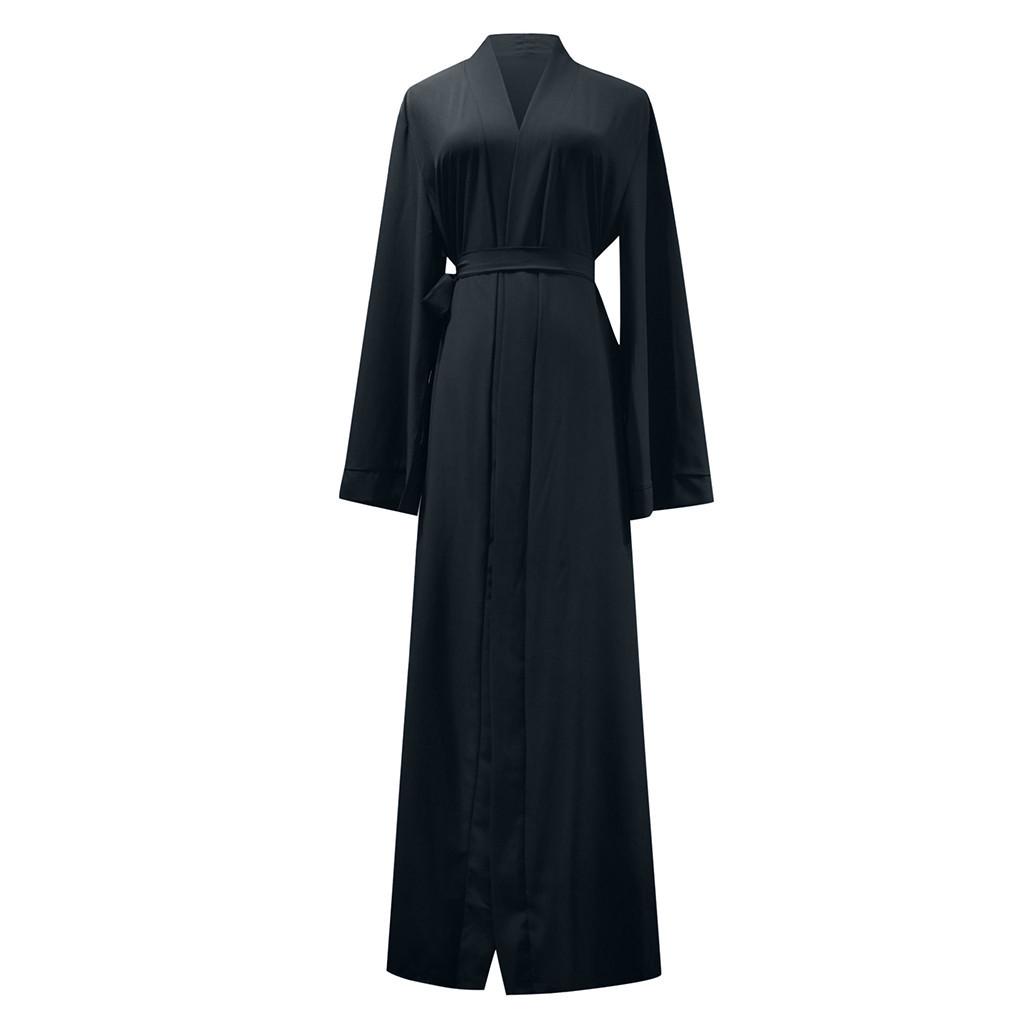 Abaya Ramadan Femei Cardigan deschis în față Rochie lungă islamică Rochie musulmană